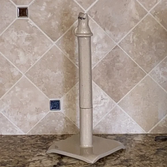 Handmade Ceramic Cat Themed Paper Towel Holder or Toilet Paper Roll Holder New - Picture 3 of 12